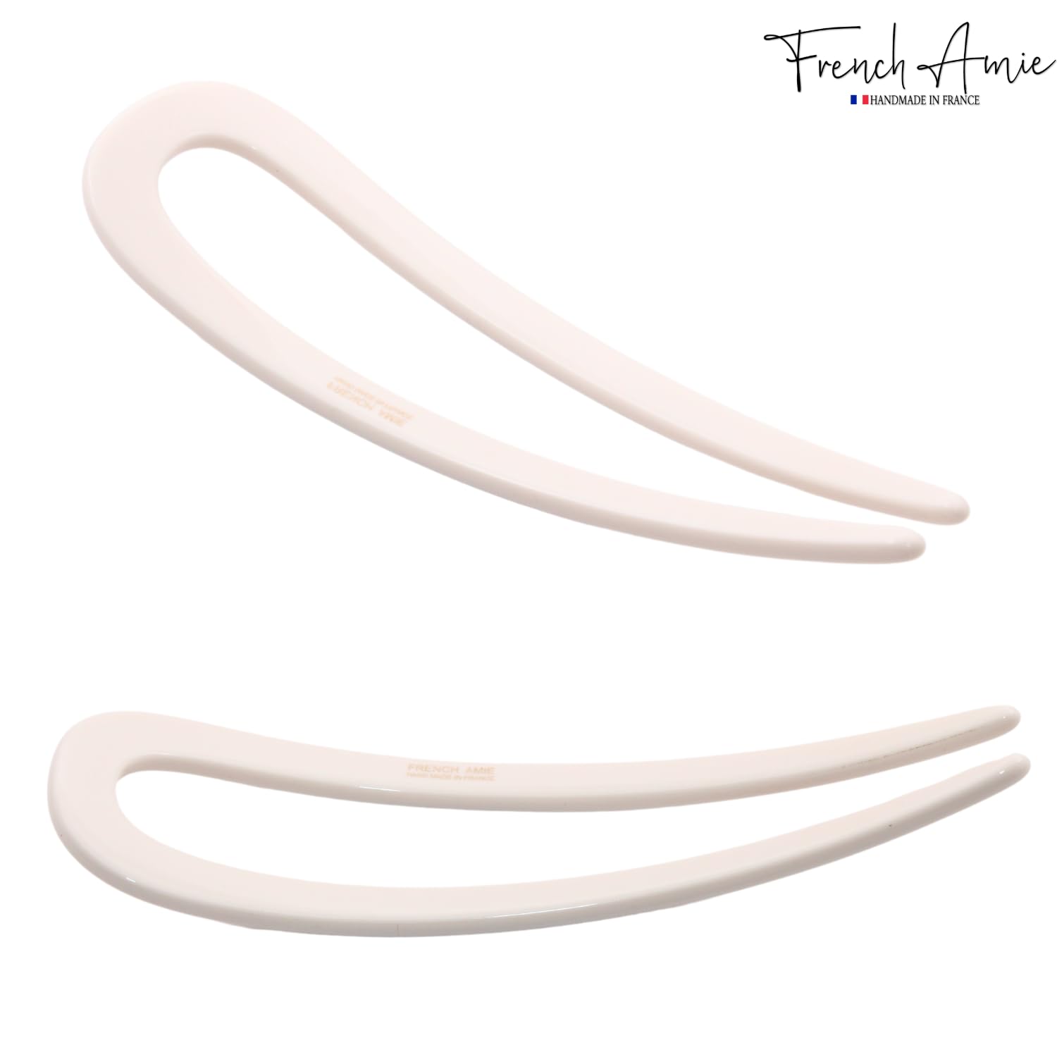 French Amie Slick Large Handmade Cellulose Chignon U Hair Pin Stick for Women