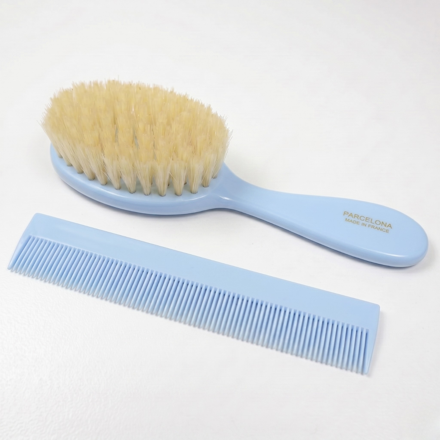 Parcelona French Grooming Combo 6” Cellulose Baby Brush and Comb for Toddlers