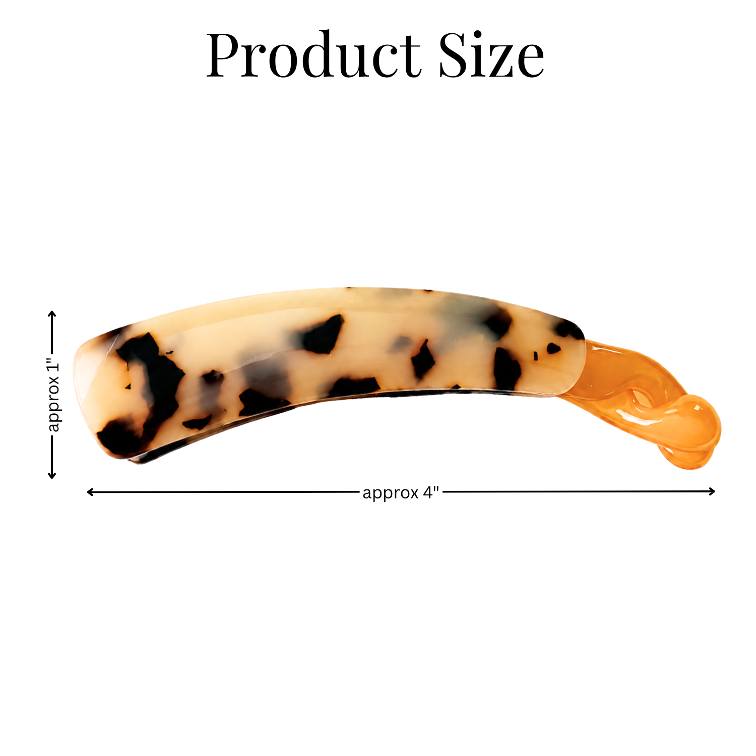 Moeni Curve Large 4 Inch Cellulose Acetate Banana Hair Clip for Women