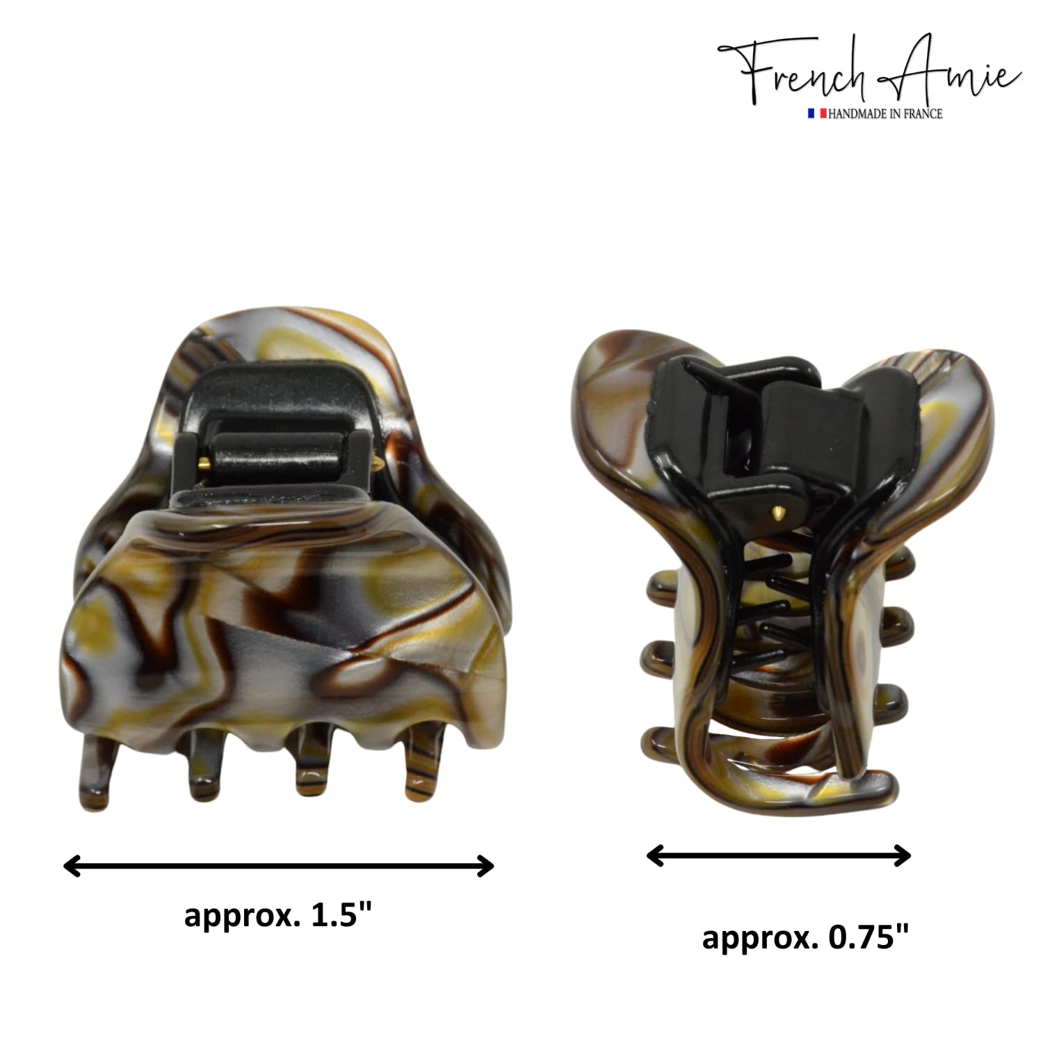 French Amie Belle 1 1/2" Mini Handmade Hair Claw French Acetate Jaw Clip for Women