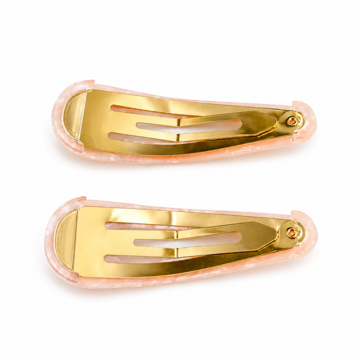 Moeni Teardrop Marble Acetate 2.75 Inch Snap Hair Clips for Women Set of 2