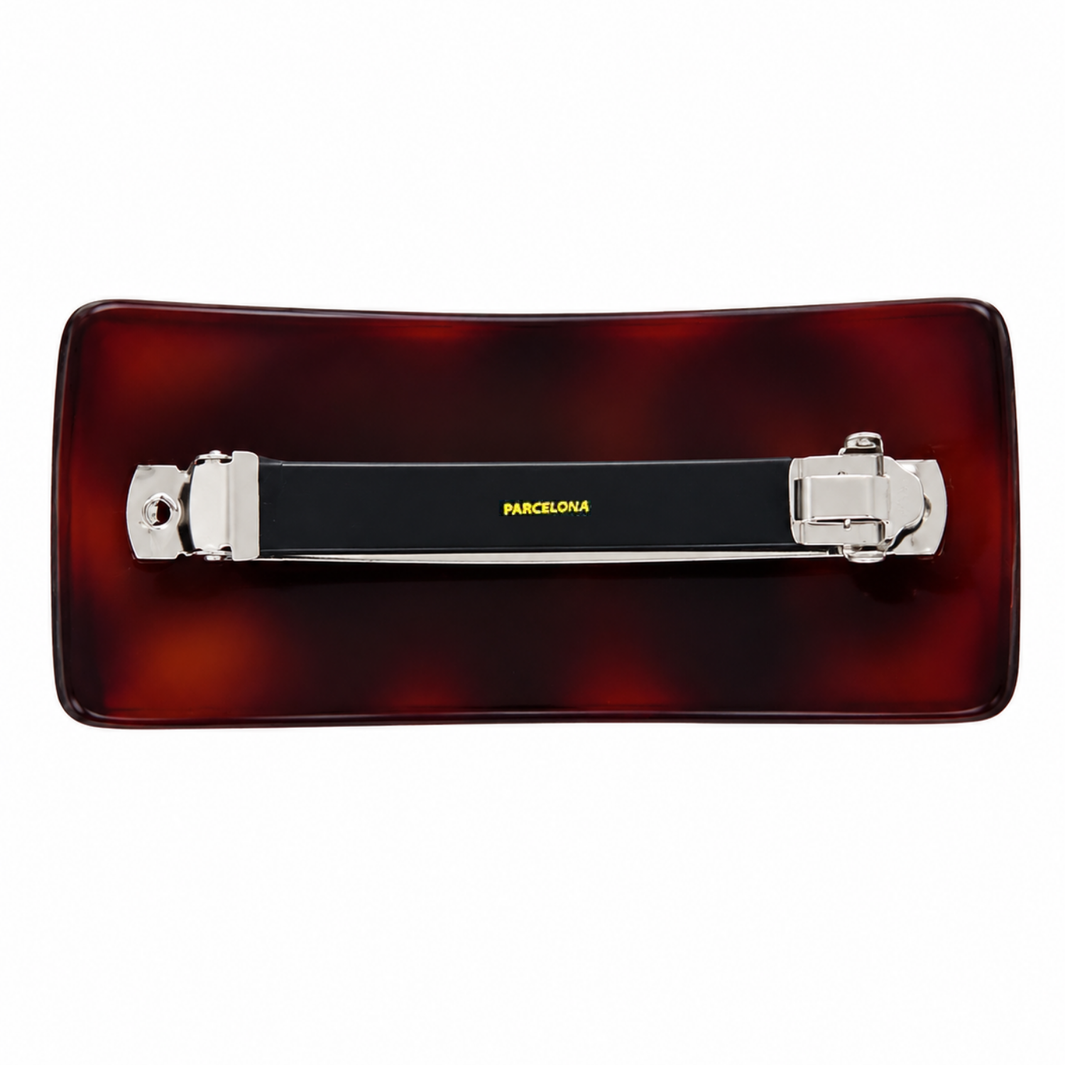 Parcelona Large Flat Rectangle 4.25" Tortoise Shell Hair Barrette Clip Women