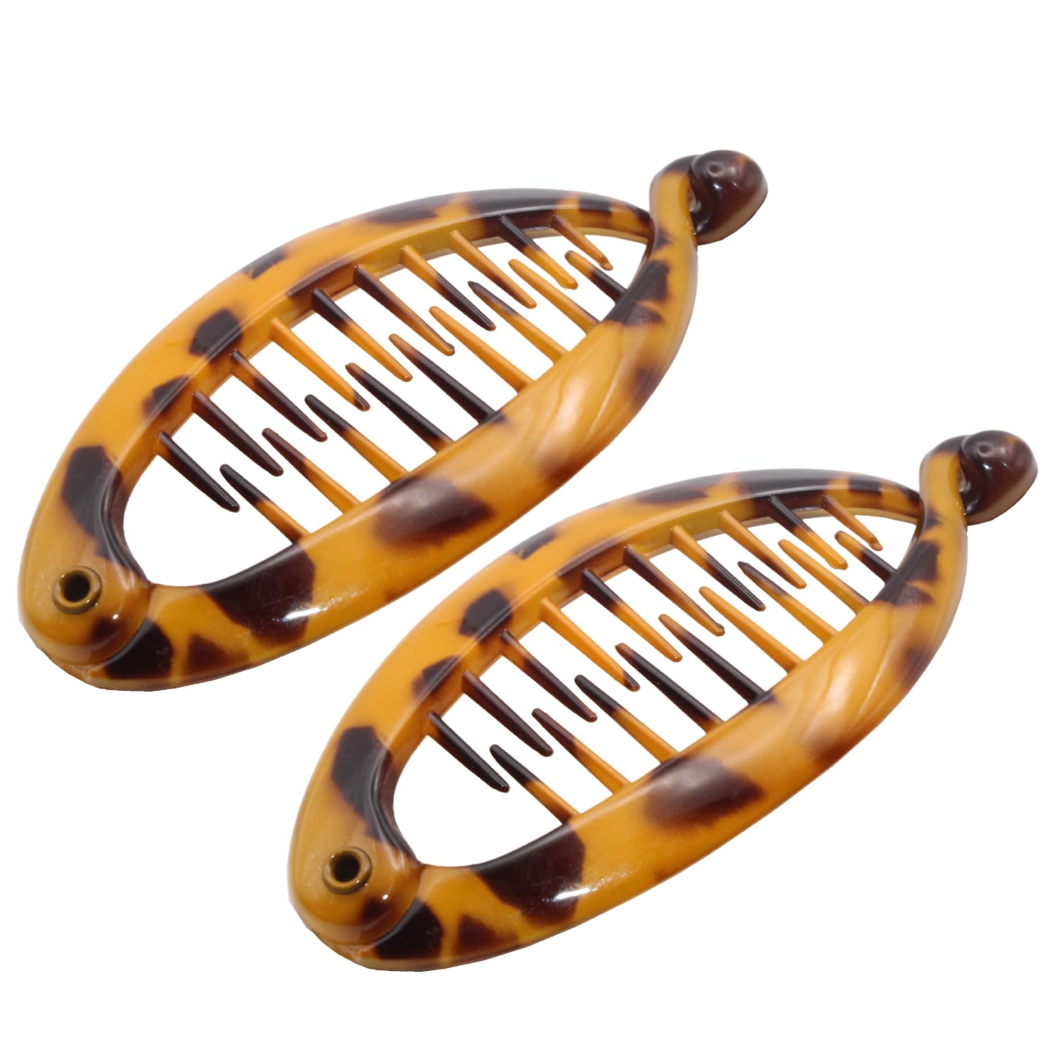 Parcelona French Effortless Mini Small Cellulose Banana Hair Clips(2 Pcs)