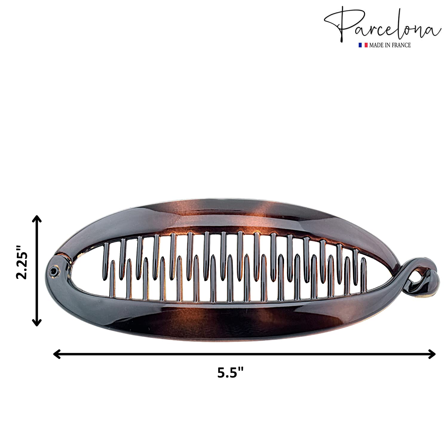 Parcelona French Large 5.5" Cellulose Ponytail Holder Banana Hair Clip for Women