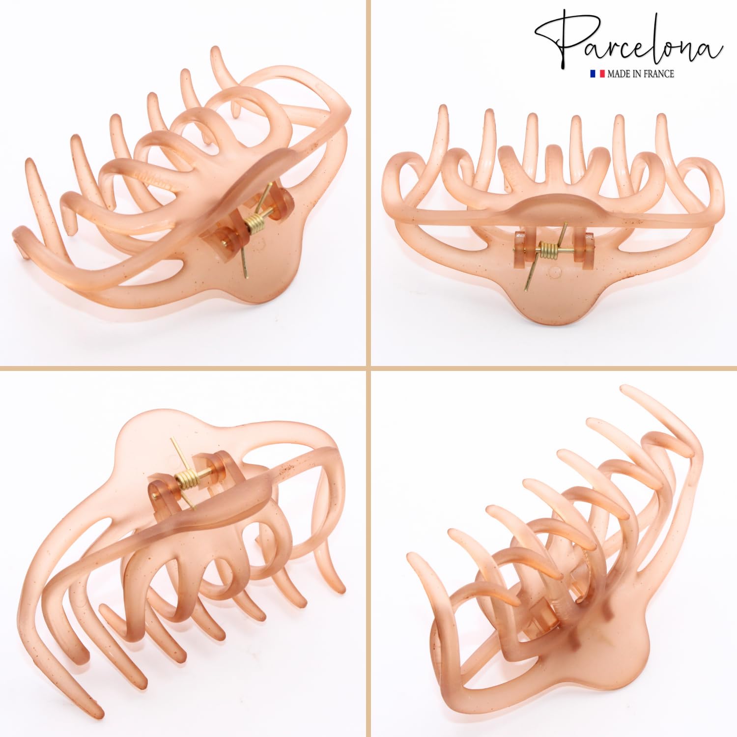 Parcelona French Dendrite Medium Cellulose Jaw Hair Claw for Women and Girls