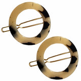 French Amie Mini Circle 1 ¼” Hair Clip - Snap Tige Boule Women Barrette Set Of 2