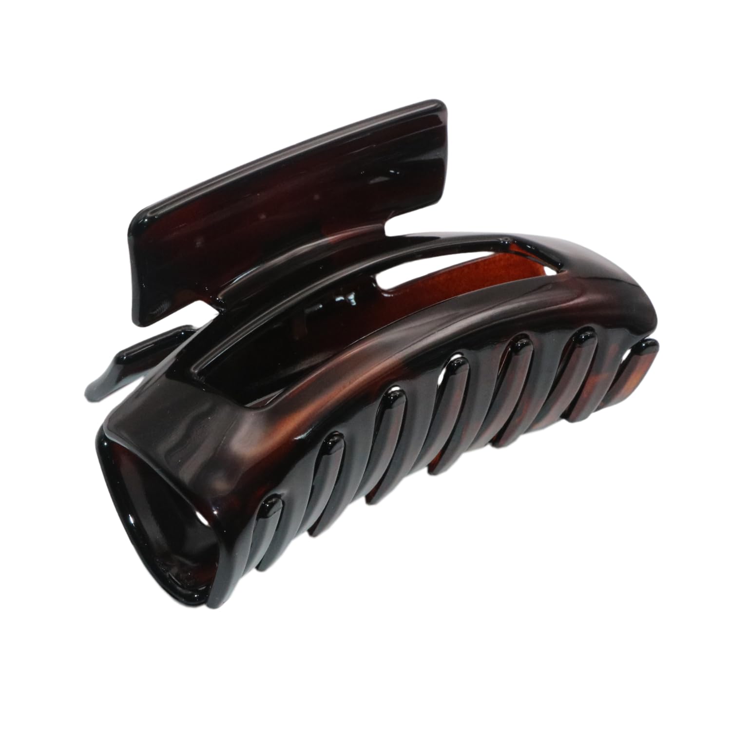Parcelona French New Rectangle Large Shell Cellulose Jaw Hair Claw for Women