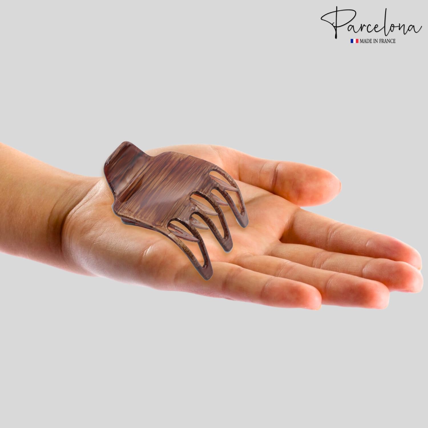 Parcelona French Wide Paw Medium Cellulose Side Slide Yoga Hair Claw for Women