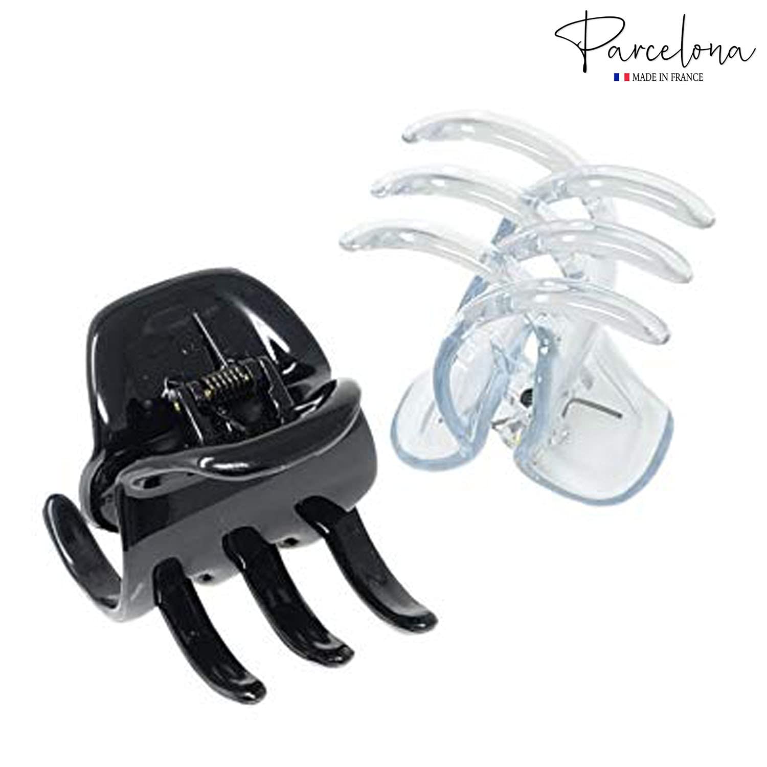 Parcelona French Classic Large Pony Cellulose Jaw Hair Claw for Women and Girls