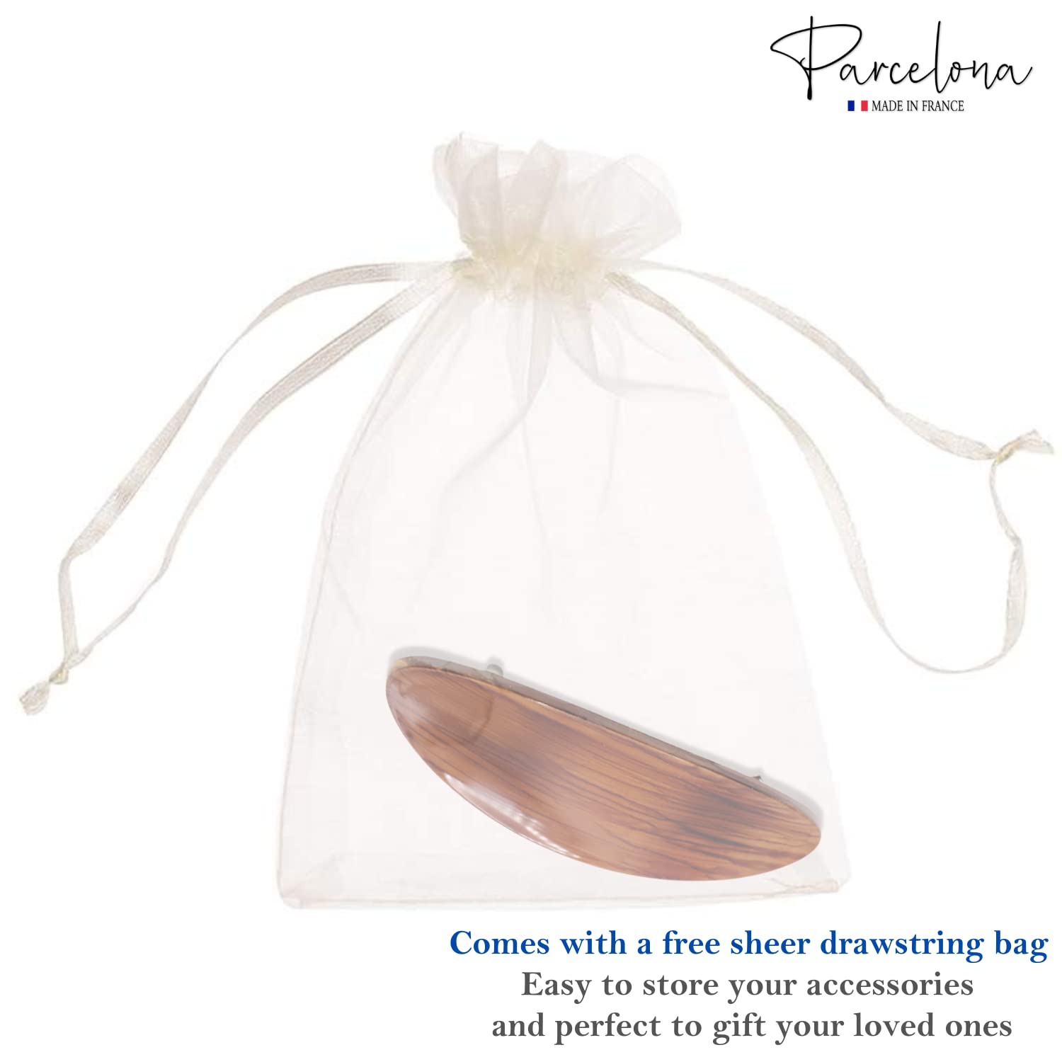 Parcelona French Oval Large 4" Cellulose Automatic Hair Barrette for Women