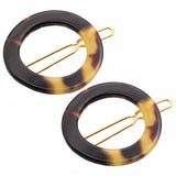 French Amie Mini Circle 1 ¼” Hair Clip - Snap Tige Boule Women Barrette Set Of 2