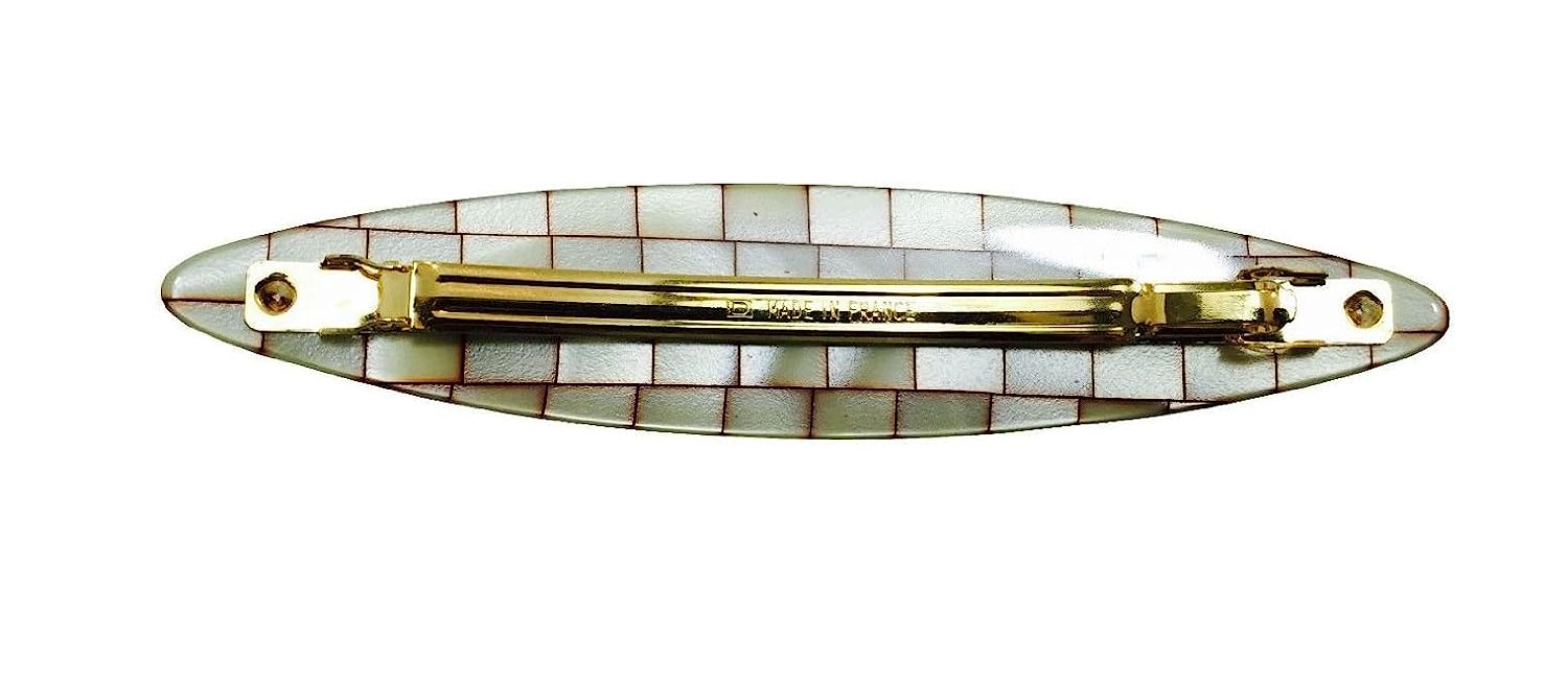 French Amie Large Oval Handmade Cellulose Hair Clip Barrette for Women