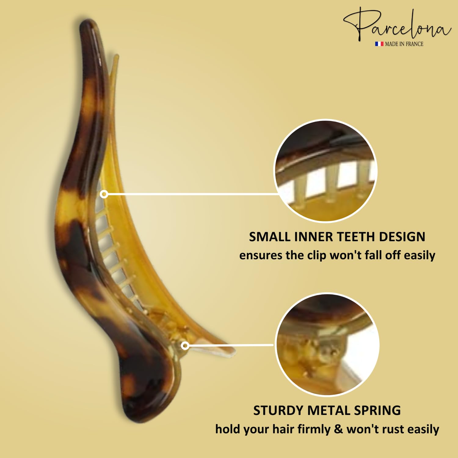 Parcelona French Brill Beak Large Cellulose Slide in Claw Clip Clamp for Women