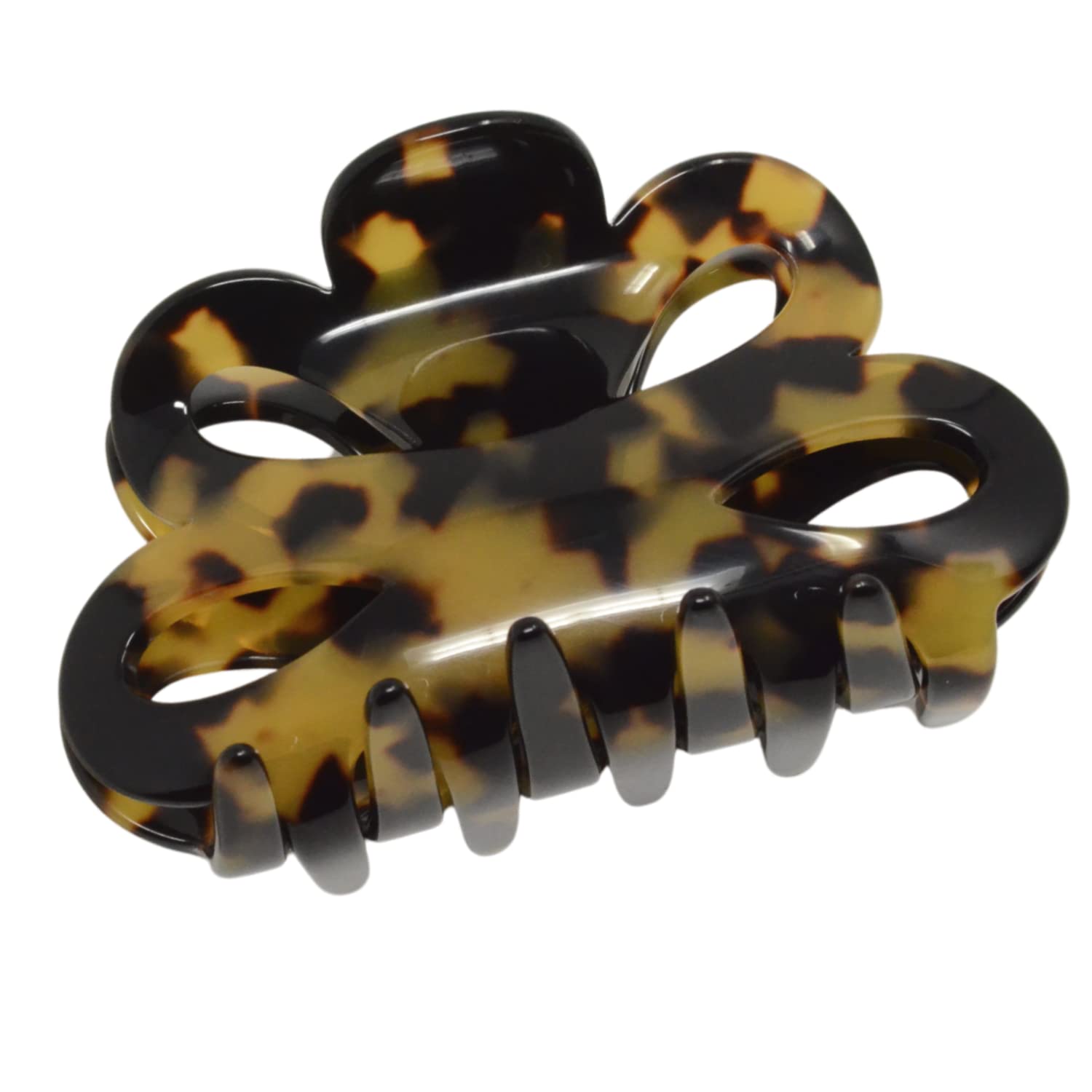 French Amie Flower Bloom 3" Handmade Cellulose No Slip Grip Hair Claw Clip