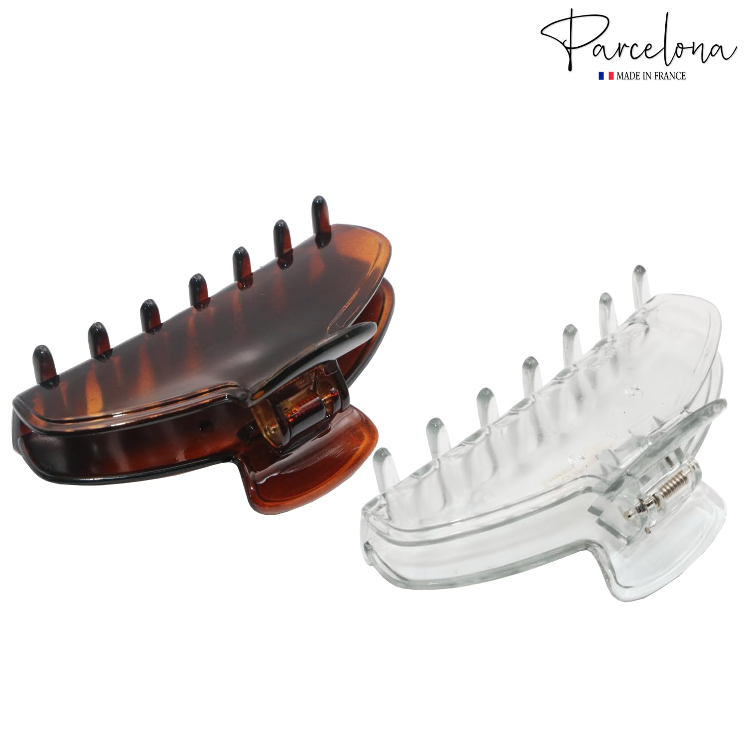 Parcelona French Basic Medium 3 1/2" Cellulose Jaw Hair Claws for Women(2 Pcs)