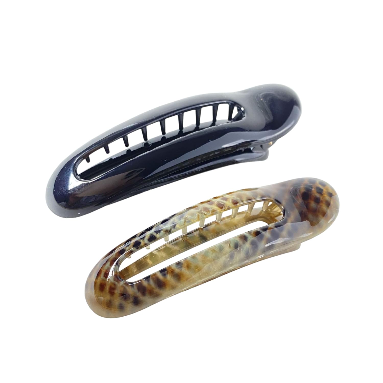 Parcelona French Oval Slider Small 3" Cellulose Side Hair Claw Clips(2 Pcs)