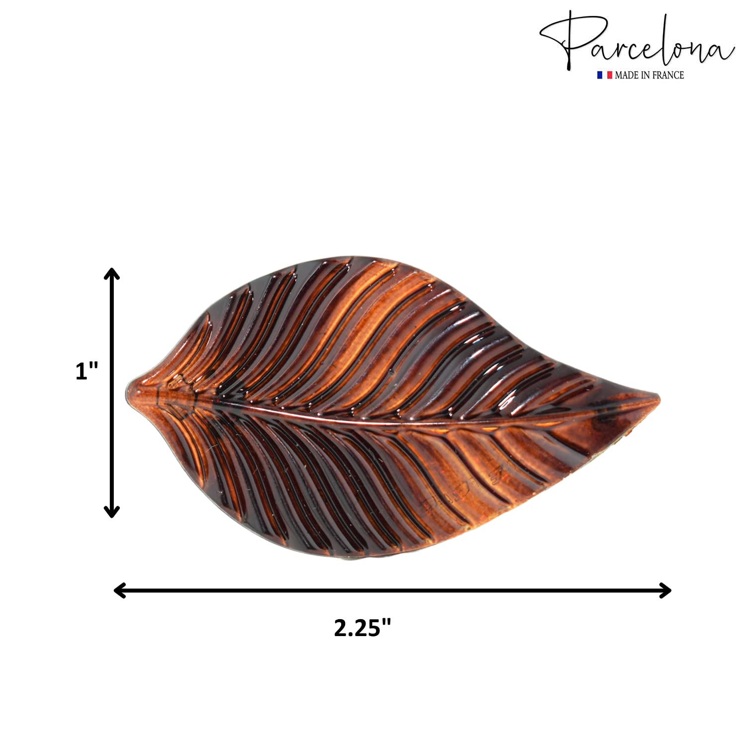 Parcelona French Autumn Leaf Shell Small Cellulose Hair Clip Barrettes(2 Pcs)