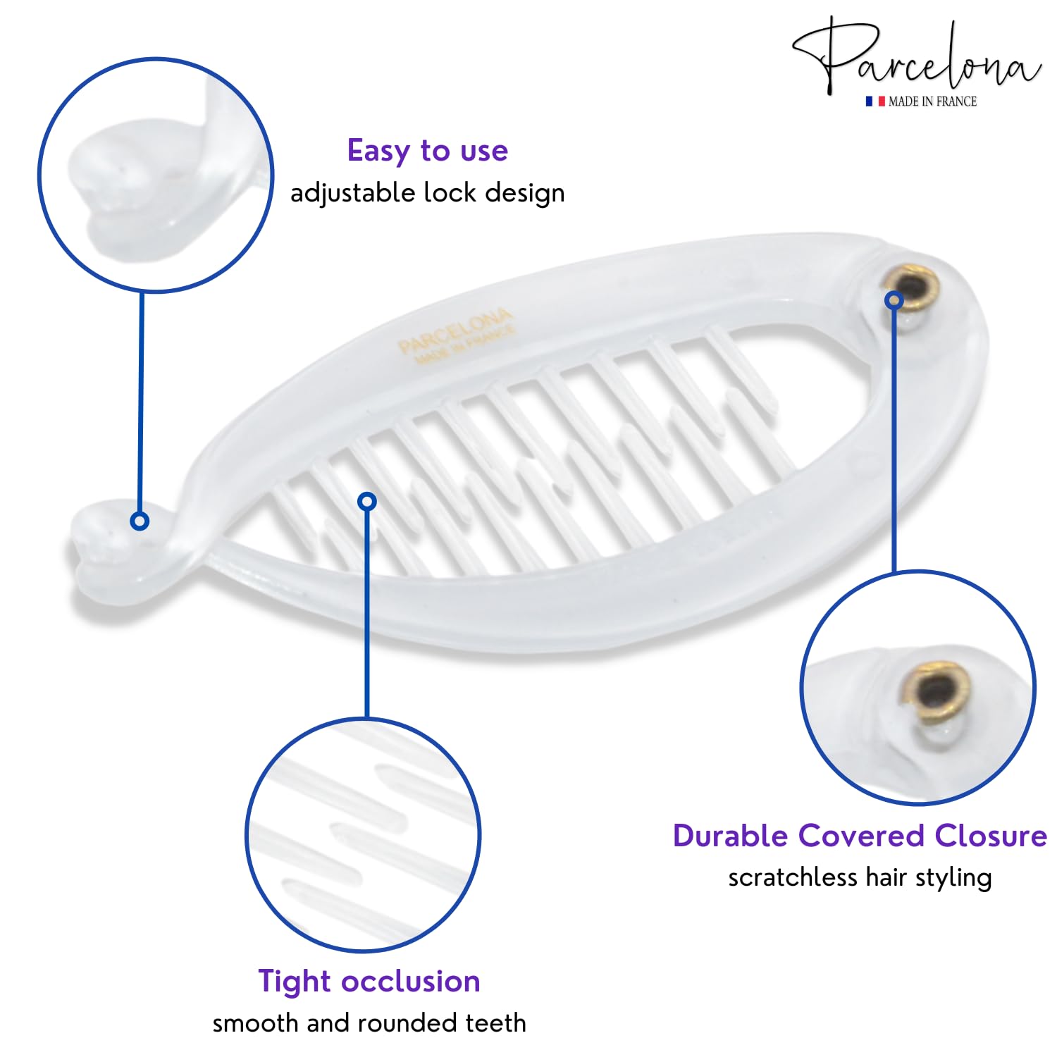 Parcelona French Effortless Mini Small Cellulose Banana Hair Clips(2 Pcs)