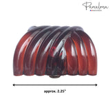 Parcelona French Interwined Brown Shell Celluloid Pony Hair Clip Barrette