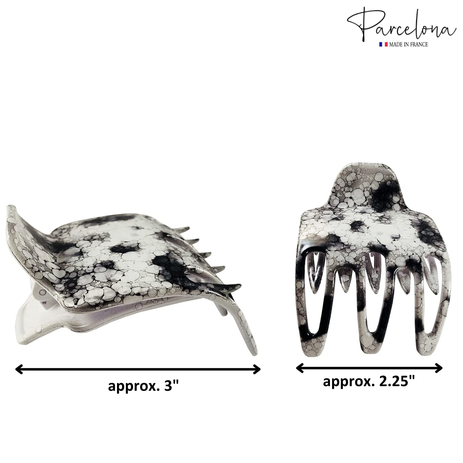 Parcelona French Wide Paw Medium Cellulose Side Slide Yoga Hair Claw for Women