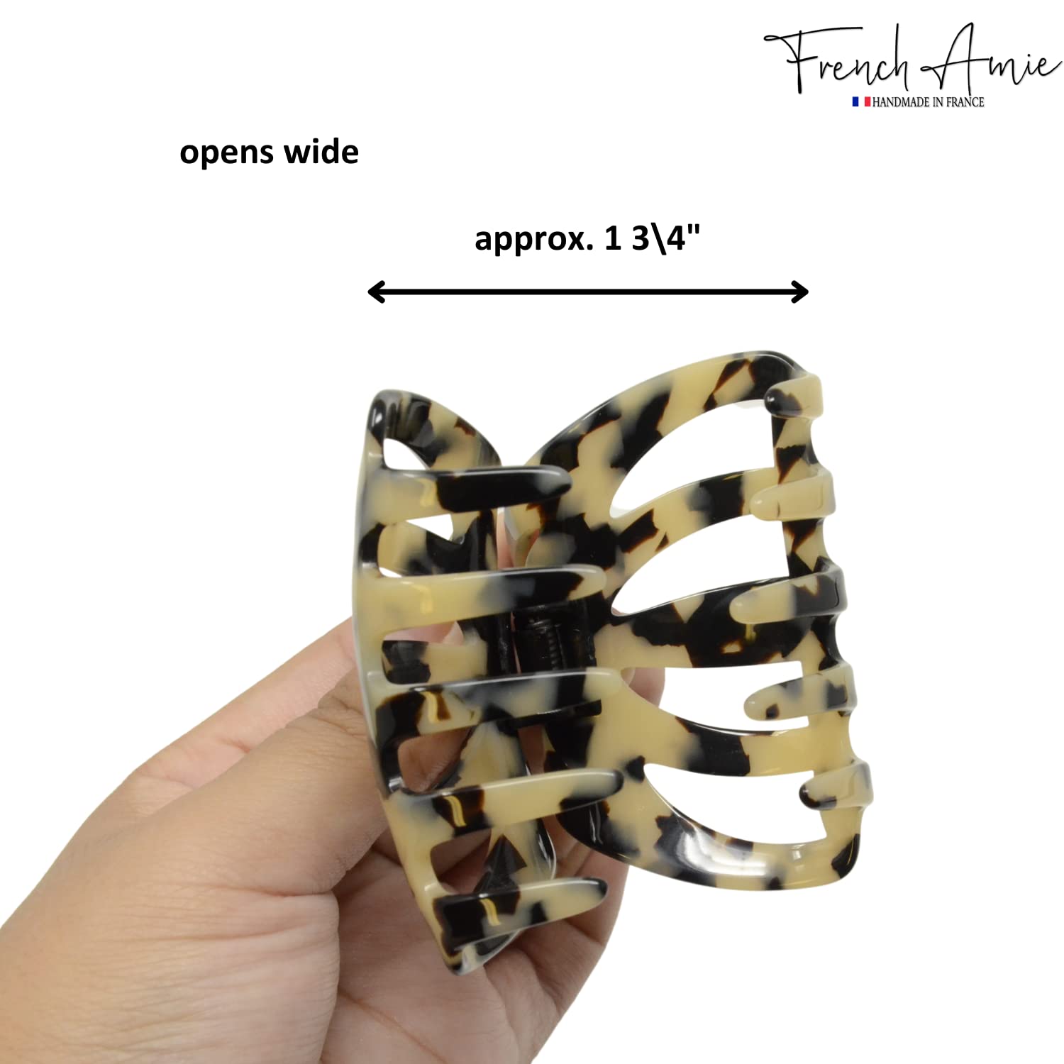 French Amie Hump Small 2 3/4" Cellulose Handmade Jaw Hair Claw Clip