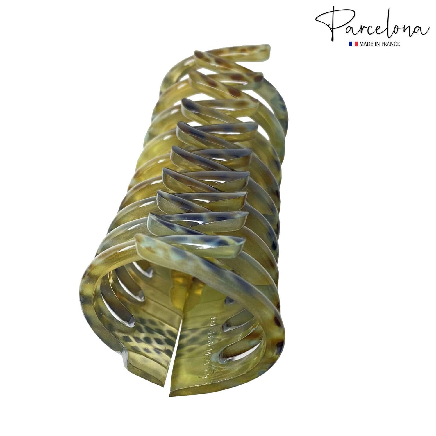 Parcelona French Narrow Tubular Python Finish Large 3 3/4” Good Grip Hair Claw