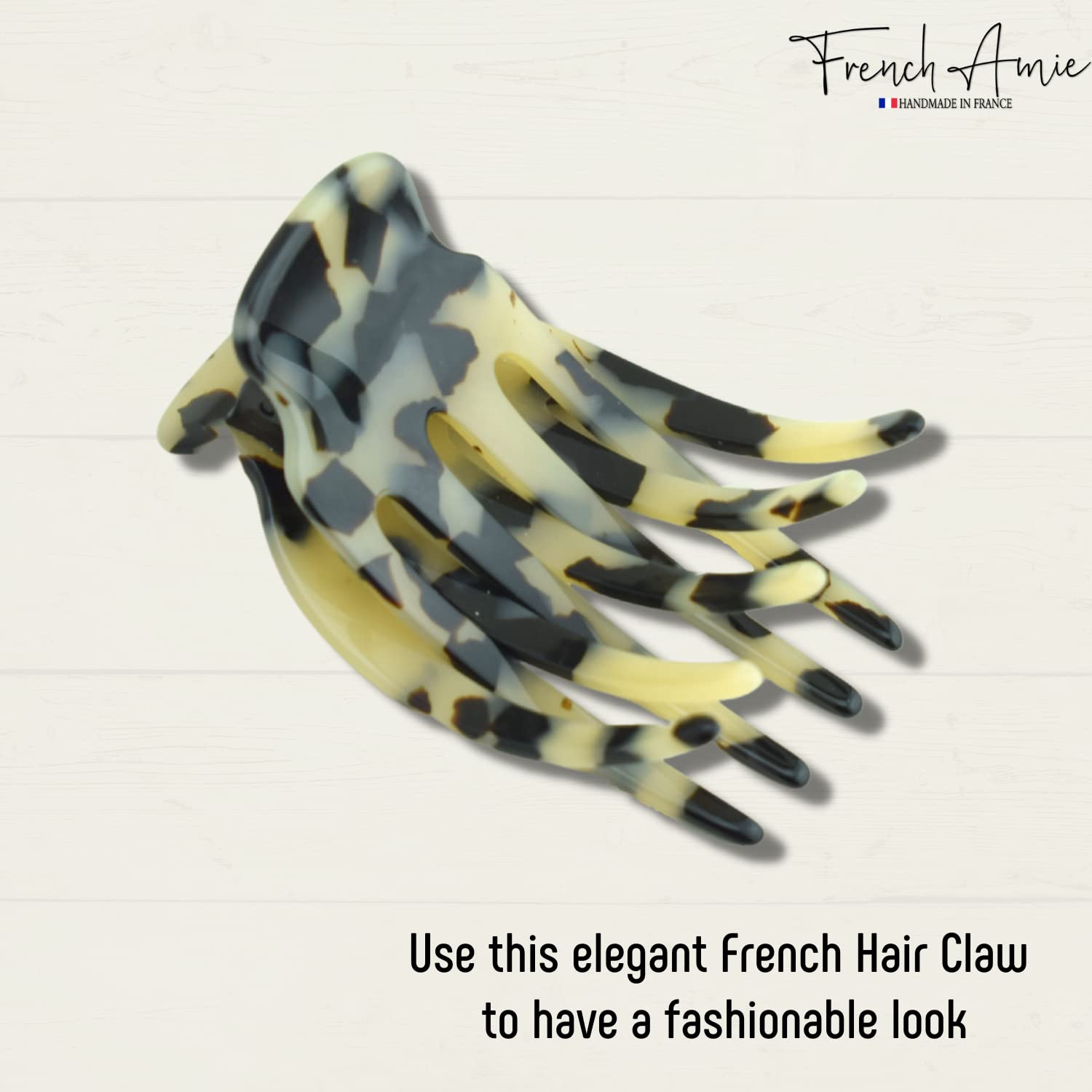 French Amie Bear Paw Small 2 ¾” Cellulose Handmade Yoga Jaw Hair Claw for Women
