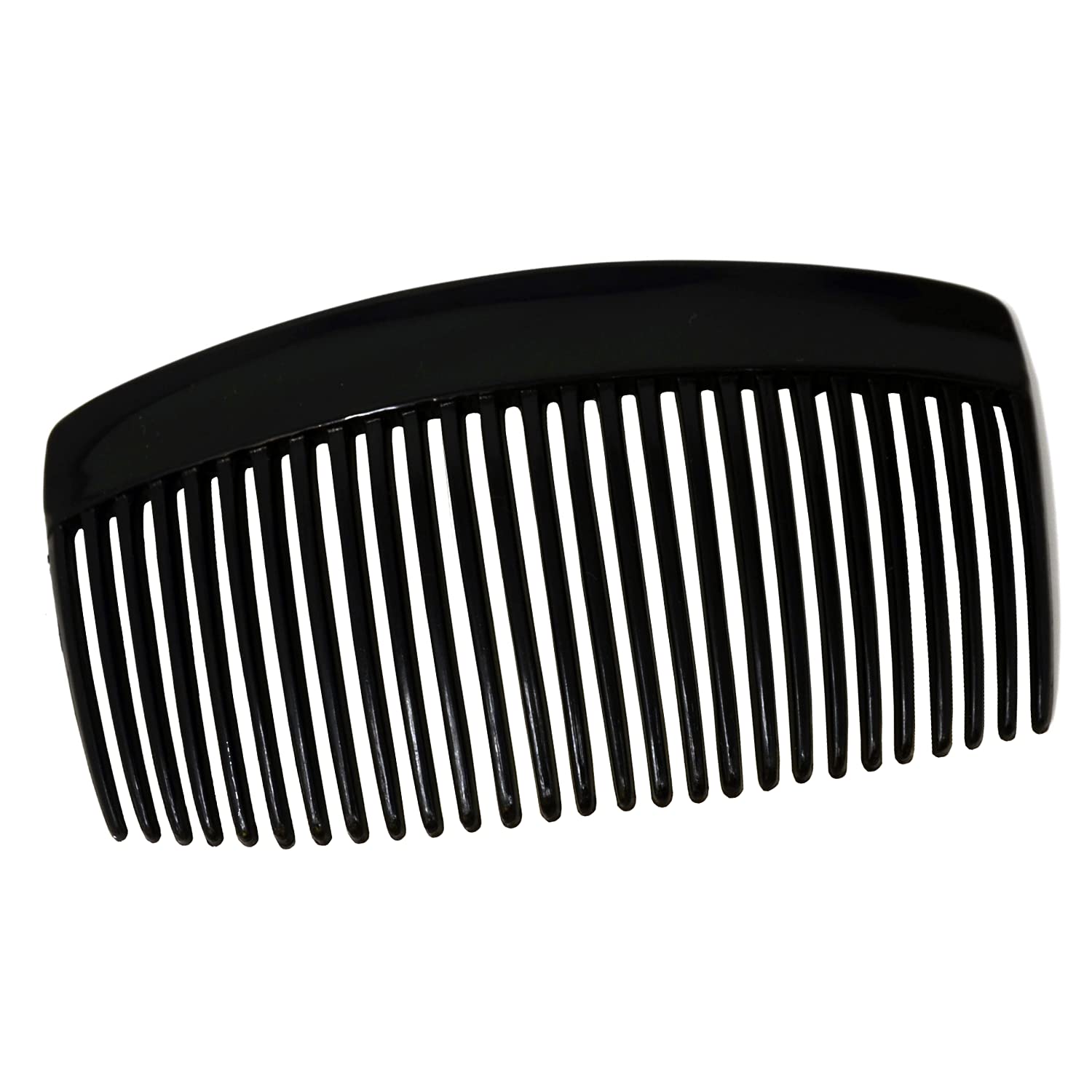 Parcelona French Glossy Black Large Cellulose 27 Teeth Hair Side Comb