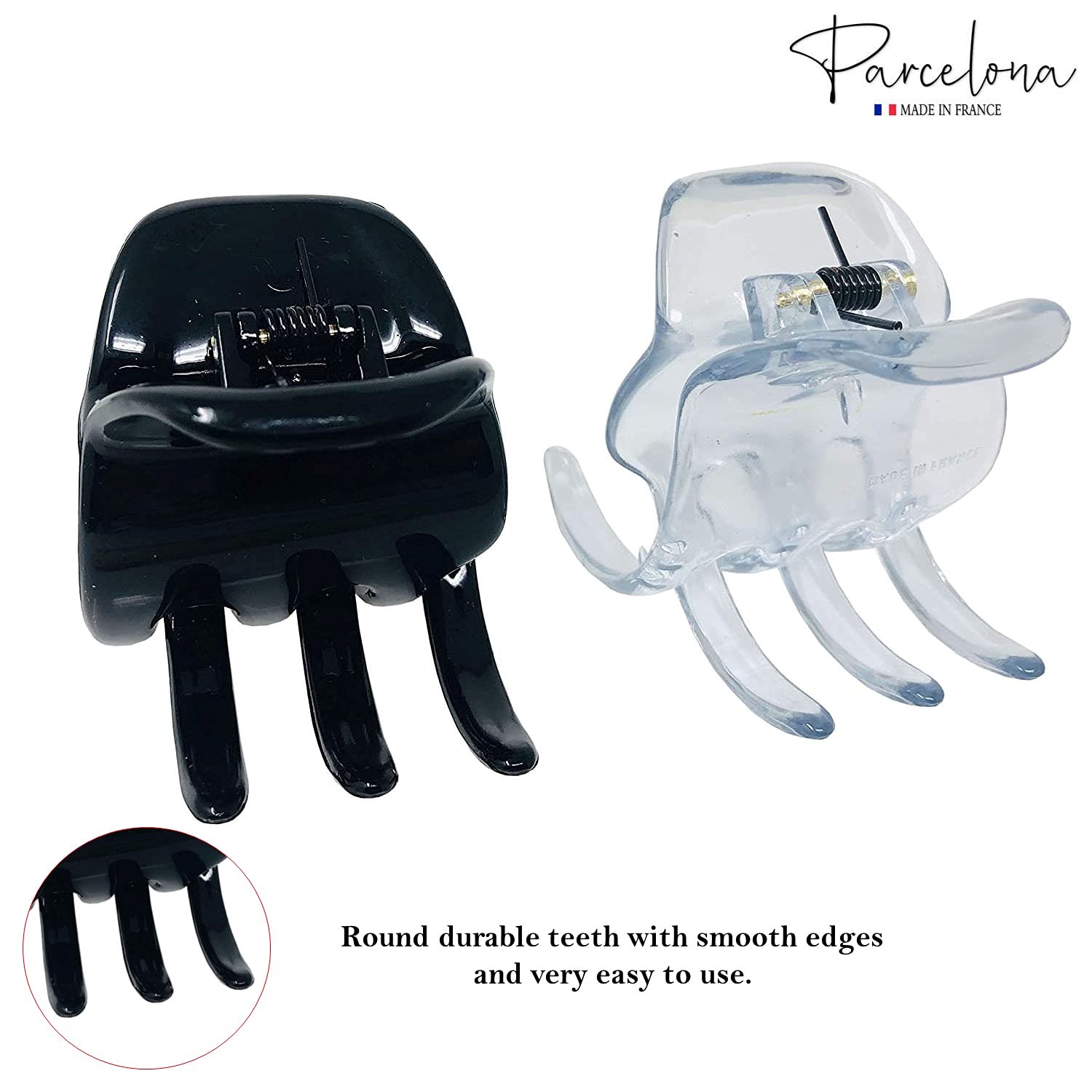 Parcelona French Classic Large Pony Cellulose Jaw Hair Claw for Women and Girls