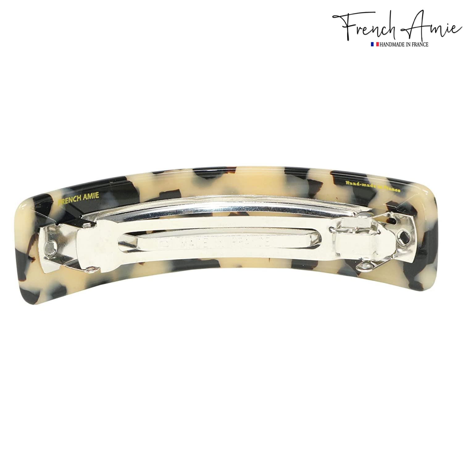 French Amie Curved Large 3 ¾” Handmade Celluloid Volume Hair Barrette for Women