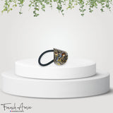 French Amie Curve Oval Celluloid Handmade Ponytail Elastic Hair Tie for Women