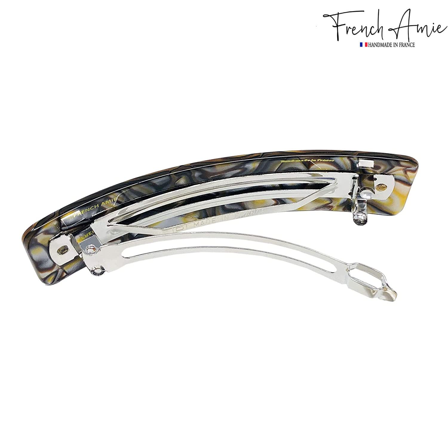 French Amie Long Rectangle Handmade Large Hair Barrette Clip for Women N Girls
