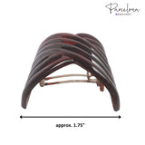 Parcelona French Interwined Brown Shell Celluloid Pony Hair Clip Barrette