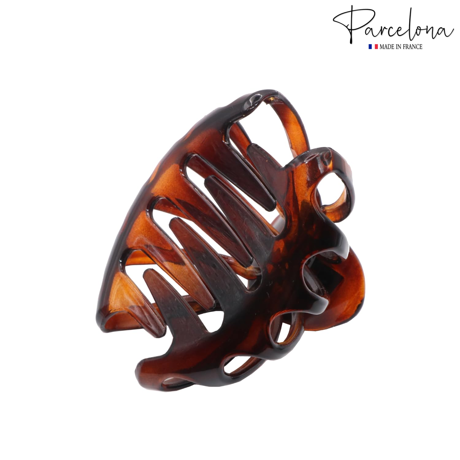 Parcelona French Octopus 3 1/4" Shell & Black Cellulose Jaw Hair Claw (2 Pcs)