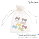 Parcelona French Ribbon Bow Small Celluloid Side Hair Barrettes for Women & Girls