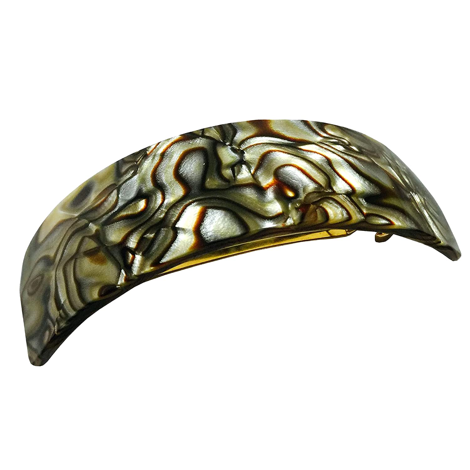 French Amie Handmade Curved Medium Automatic Strong Grip Hair Clip Barrette