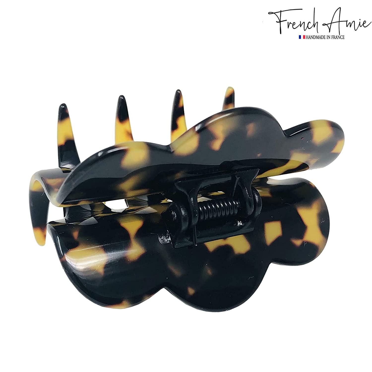 French Amie Crown Wave Small 2.5” Cellulose Handmade Interlocking Hair Claw