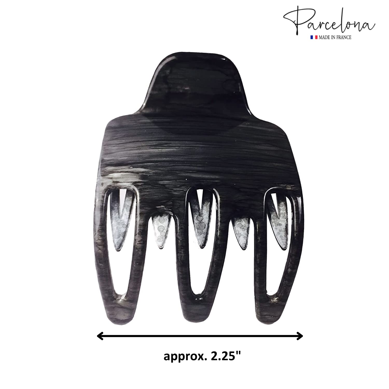 Parcelona French Wide Paw Medium Cellulose Side Slide Yoga Hair Claw for Women
