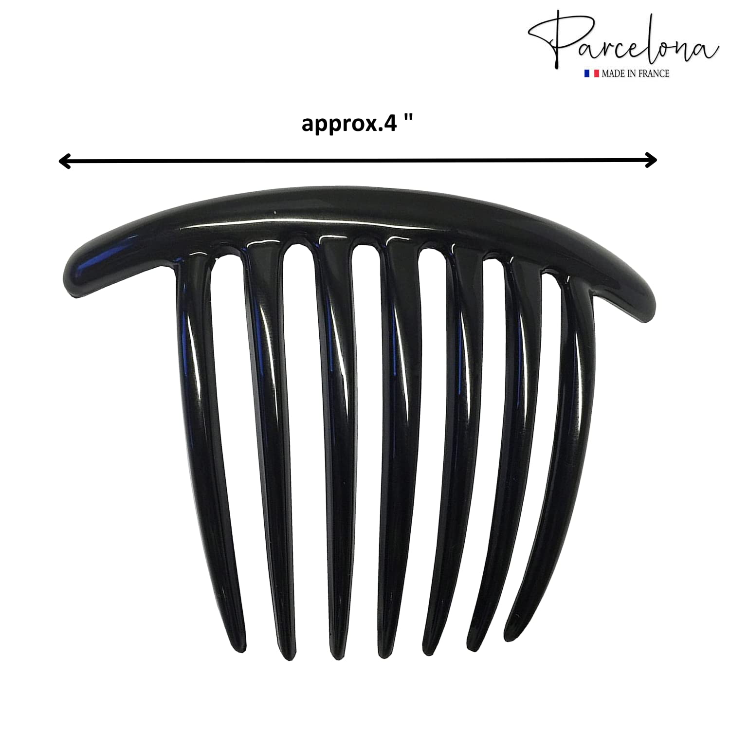 Parcelona French Twist 7 Teeth Large Cellulose Side Hair Combs for Women(2 Pcs)