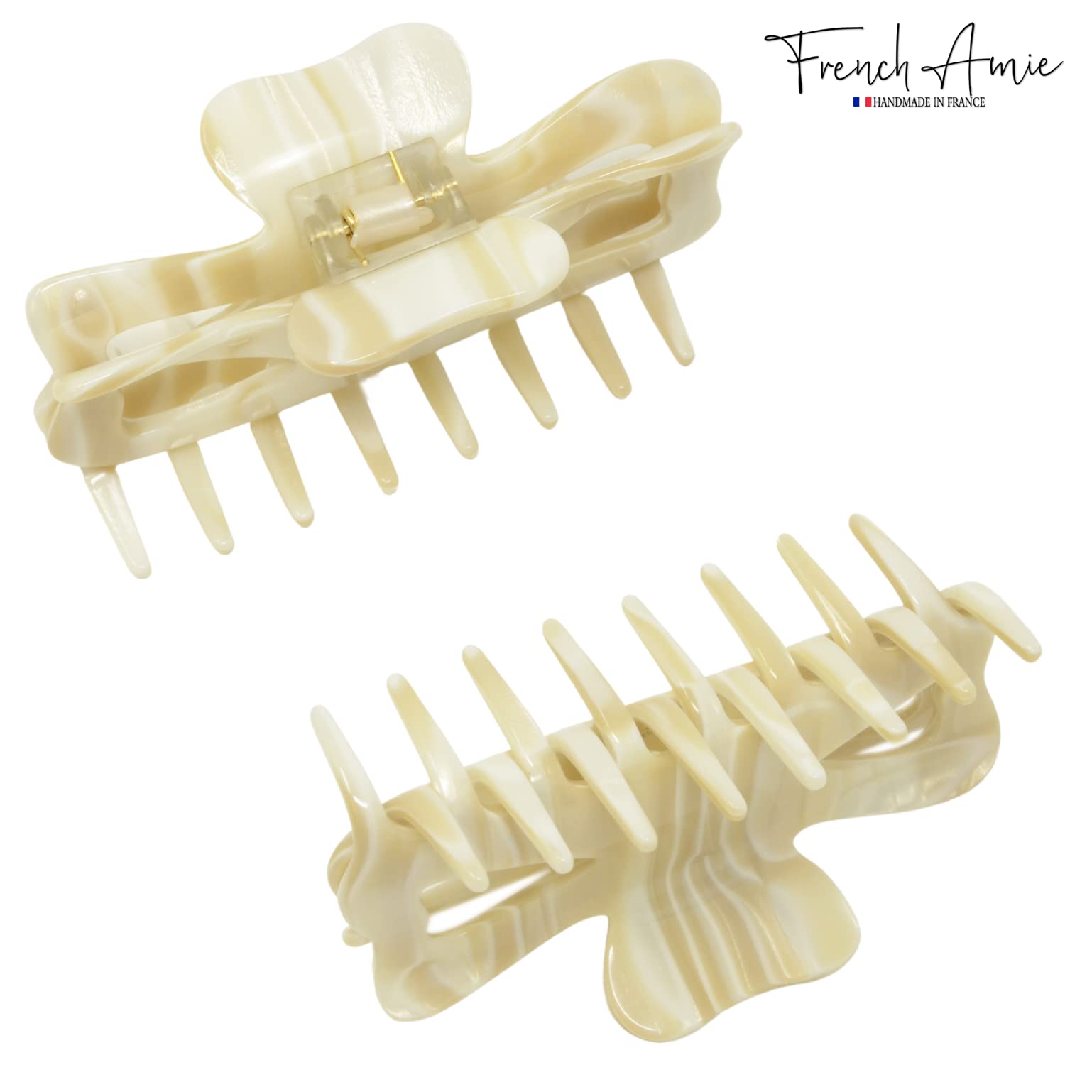 French Amie Large Butterfly 3.5" Handmade Cellulose Acetate Hair Claw for Women