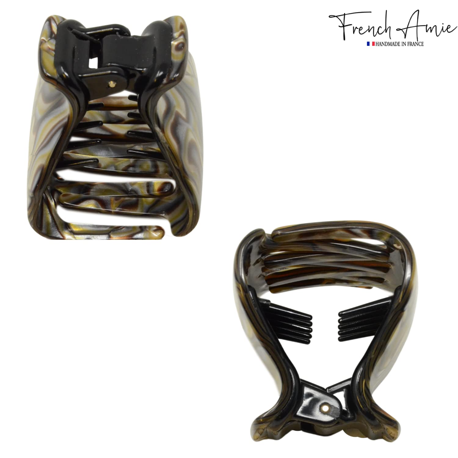French Amie Big Fat Handmade Cellulose Acetate Small Jaw Hair Claw for Women and Girls