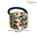 French Amie Curve Oval Celluloid Handmade Ponytail Elastic Hair Tie for Women