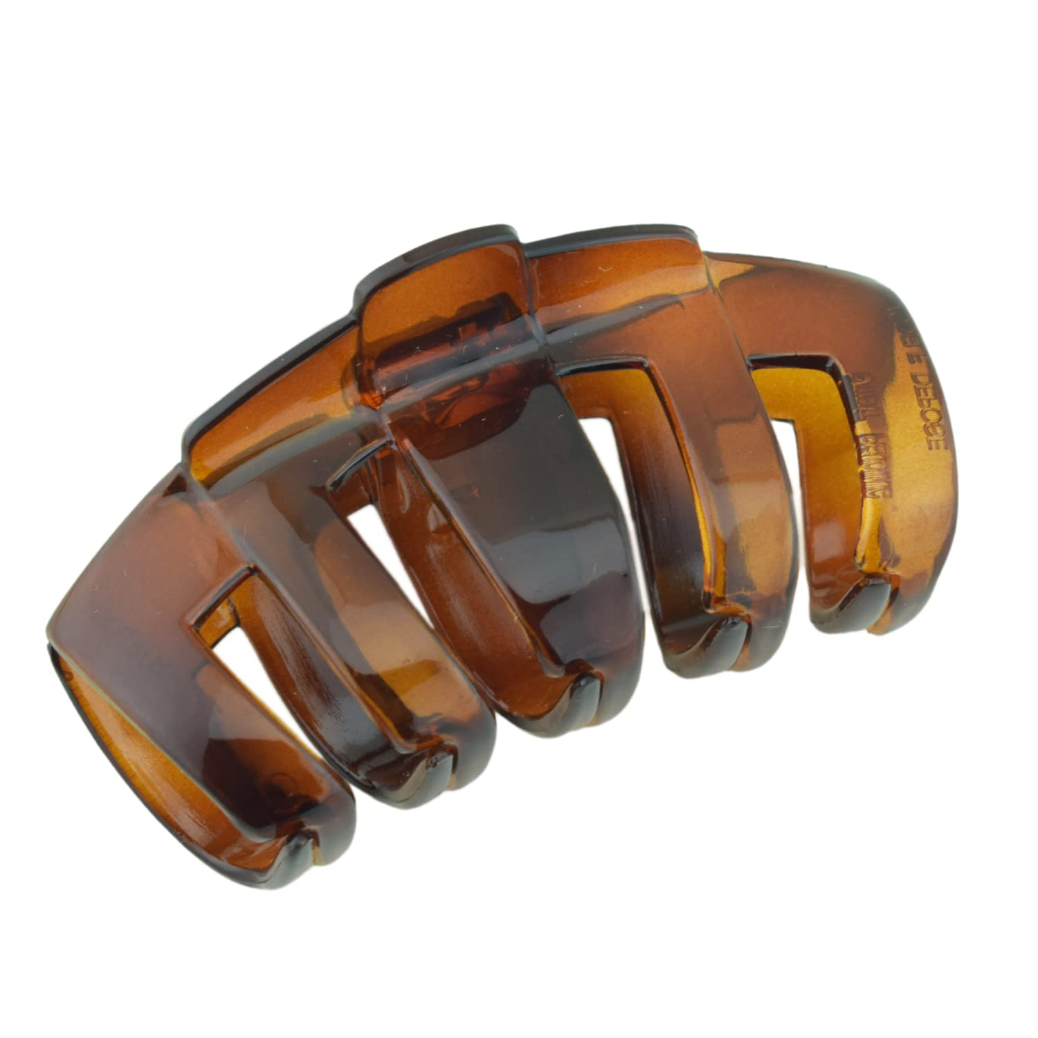 Parcelona French Tubular Large Cellulose Covered Spring Jaw Hair Claw for Women