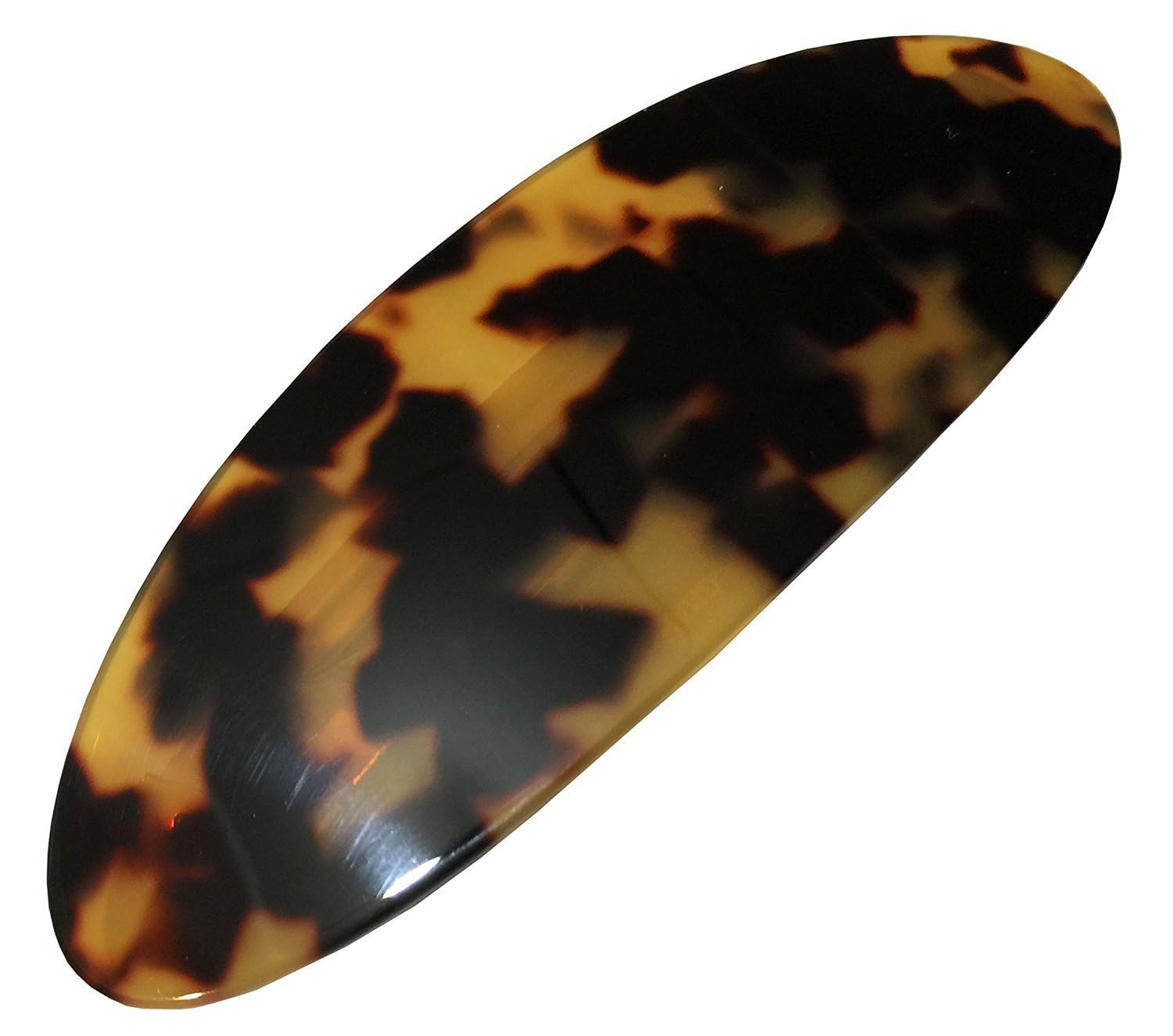 French Amie Fine Oval Medium Cellulose Handmade Automatic Hair Clip Barrette