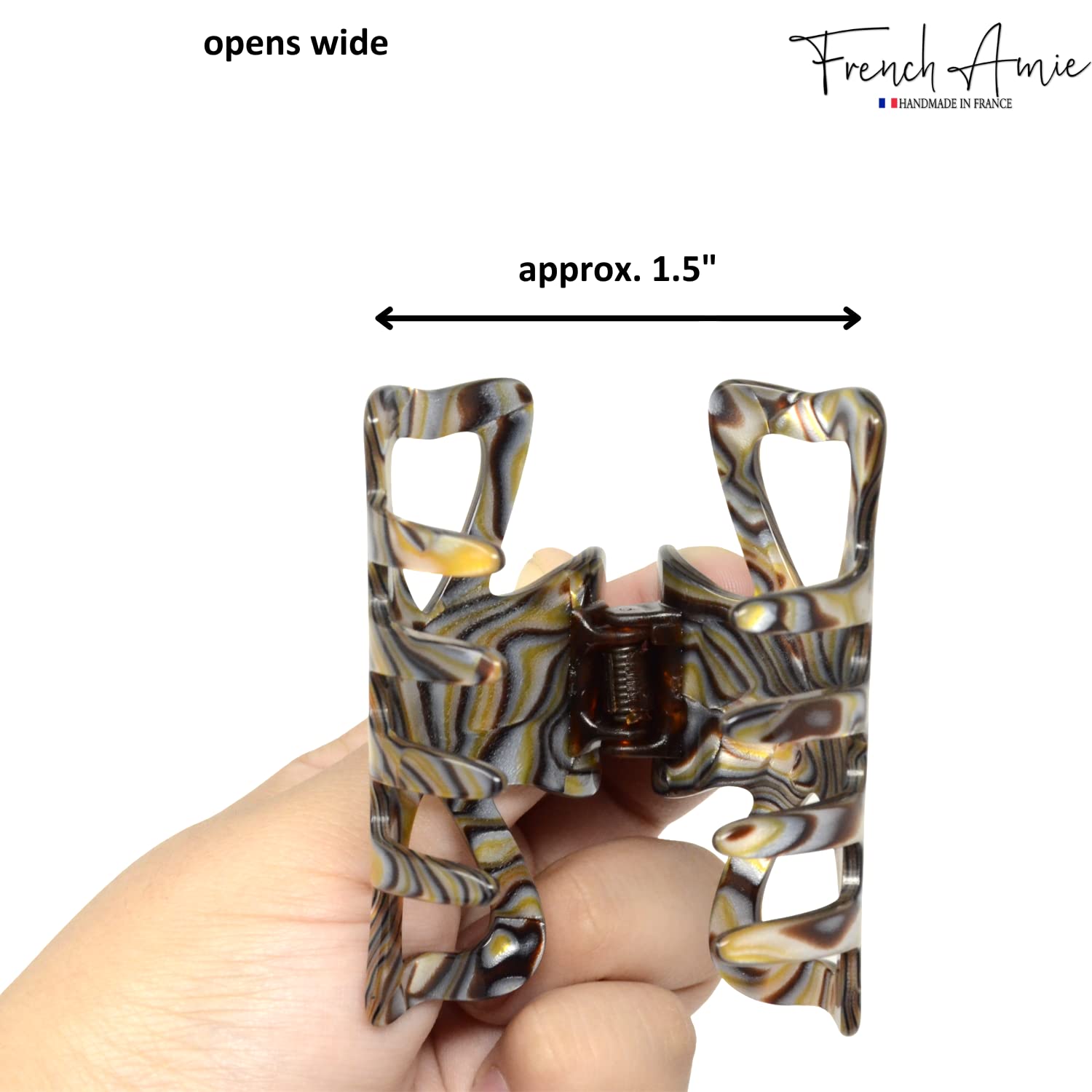French Amie Classic Butterfly 3" Medium Handmade Cellulose Hair Claw
