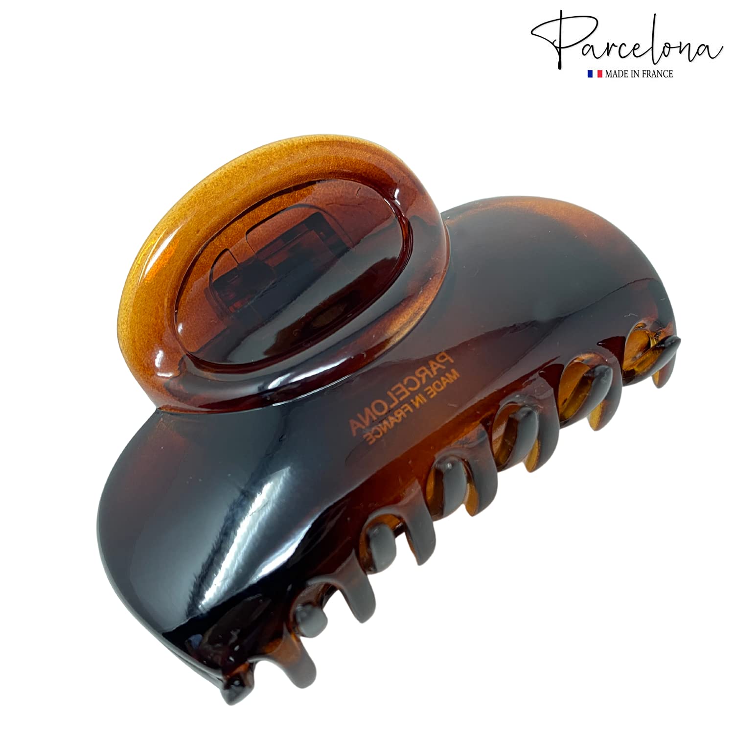 Parcelona French Bouton Medium Shell Cellulose Jaw Hair Claw for Women and Girls