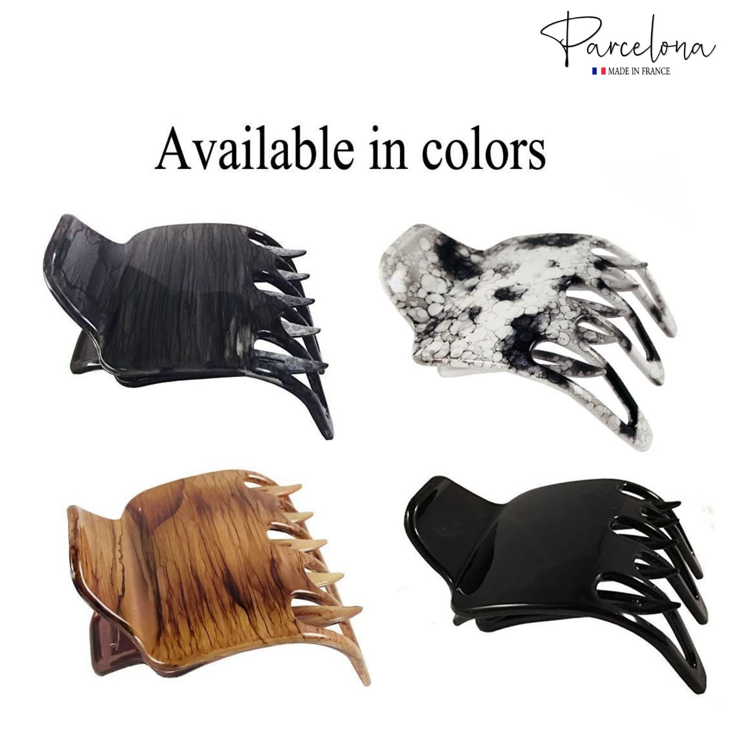 Parcelona French Wide Paw Medium Cellulose Side Slide Yoga Hair Claw for Women