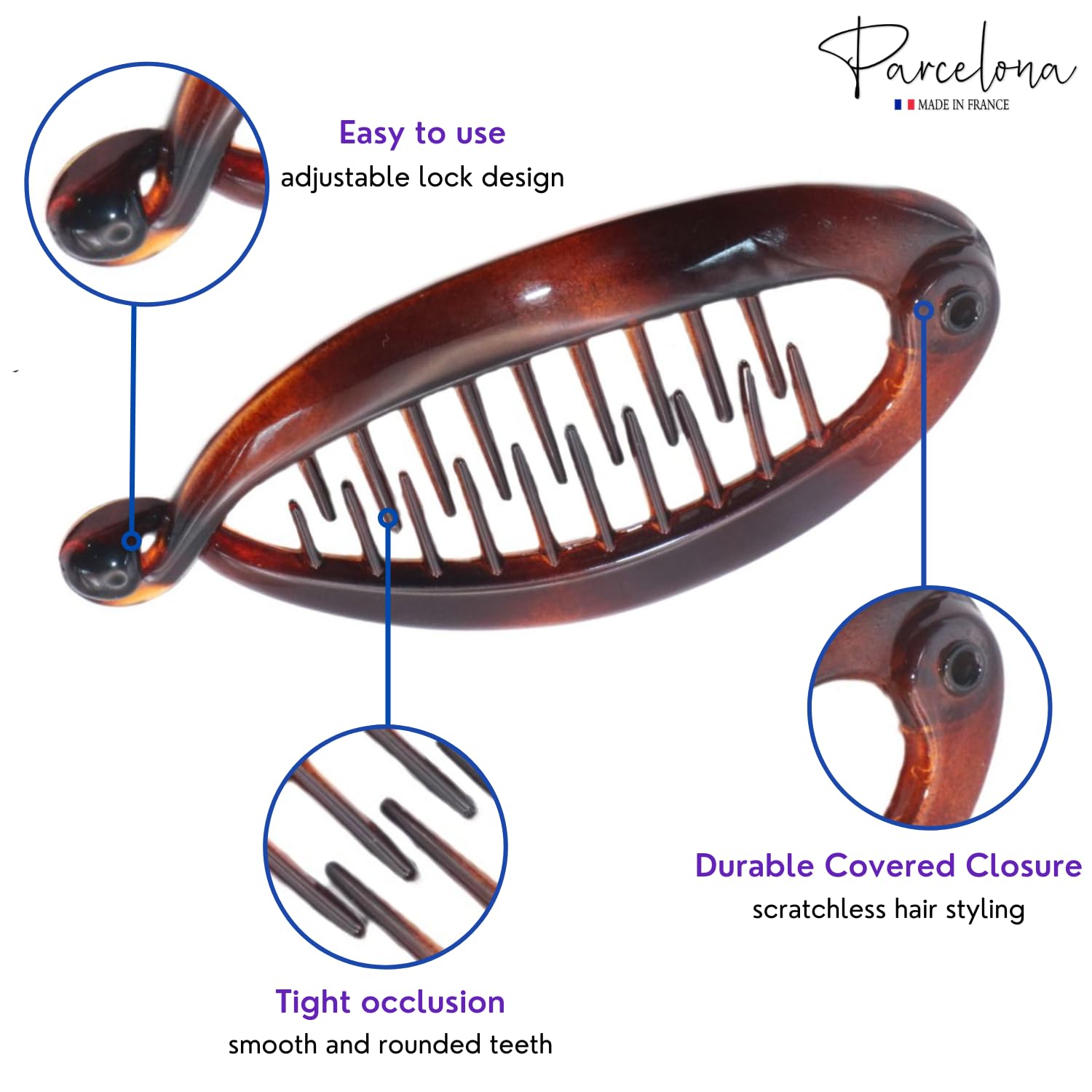 Parcelona French Effortless Mini Small Cellulose Banana Hair Clips(2 Pcs)