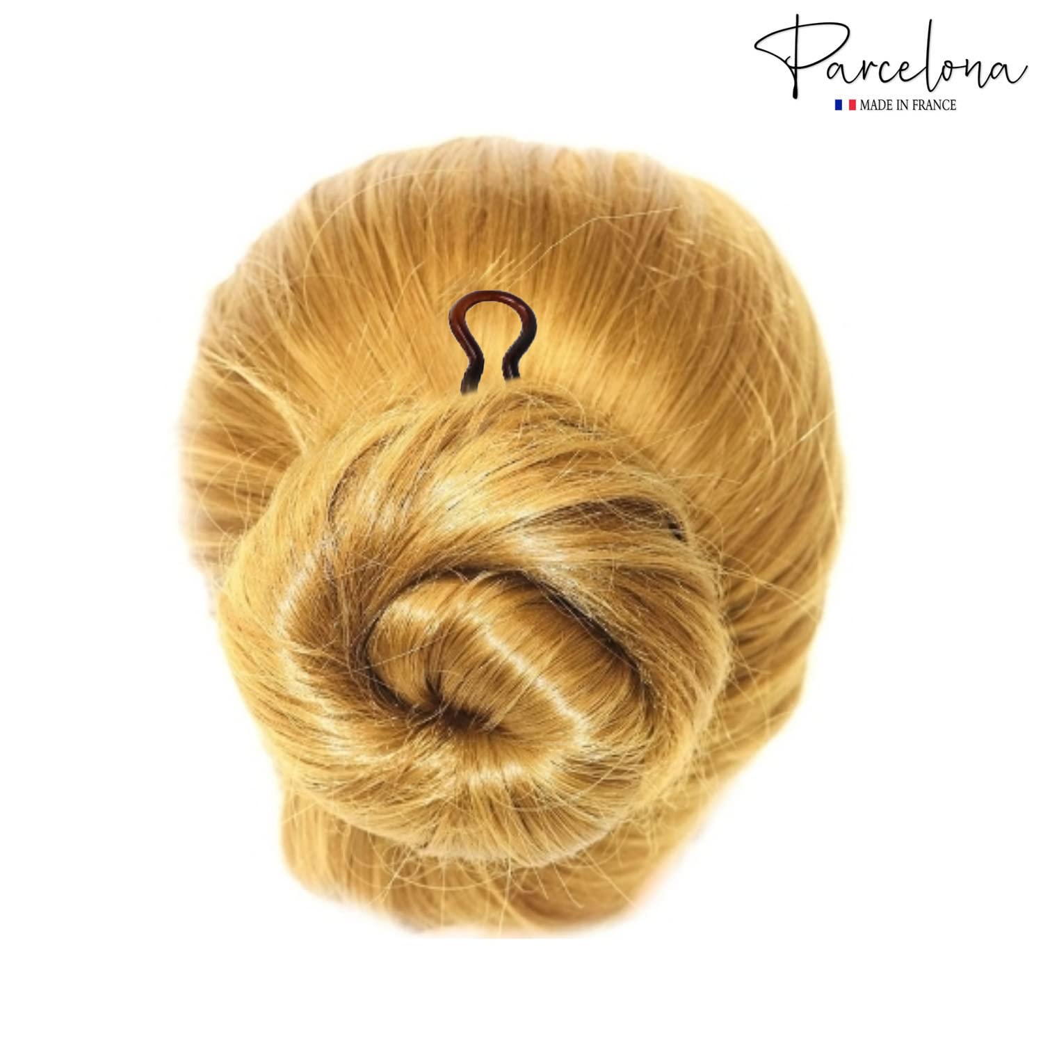 Parcelona French Sleek 3 1/2" Cellulose Wavy U Shaped Hair Pins for Women(3 Pcs)