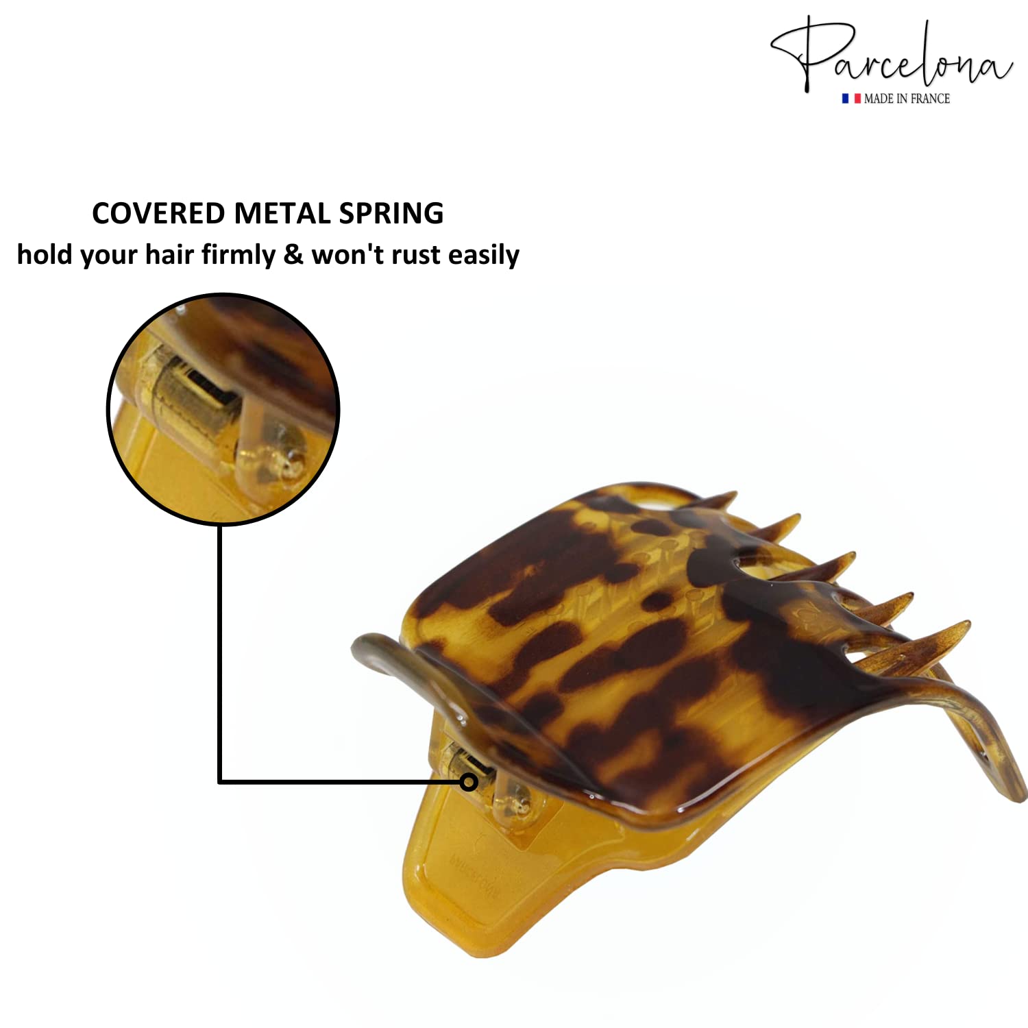 Parcelona French Wide Paw Medium Cellulose Side Slide Yoga Hair Claw for Women